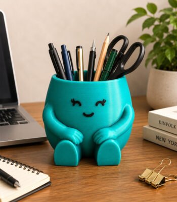 Teal Green Cute Hug Planter